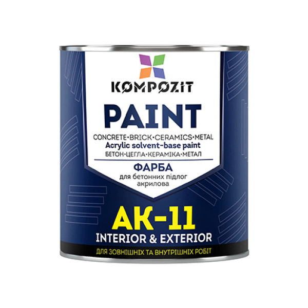 Краска акриловая для бетонных полов АК-11 Kompozit 2.8 кг белая
