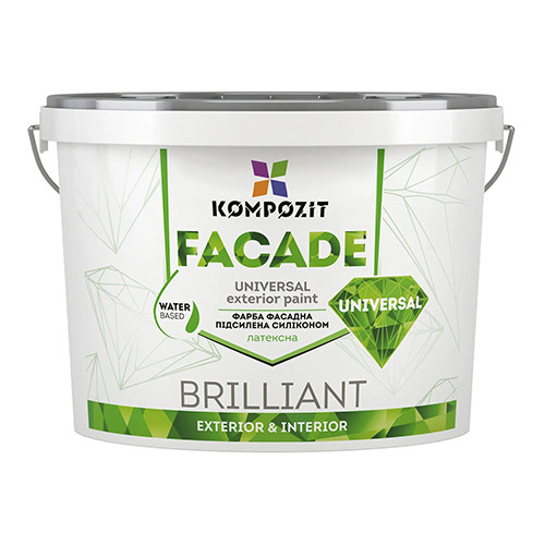 Краска фасадная Facade Universal Kompozit 14 кг белая