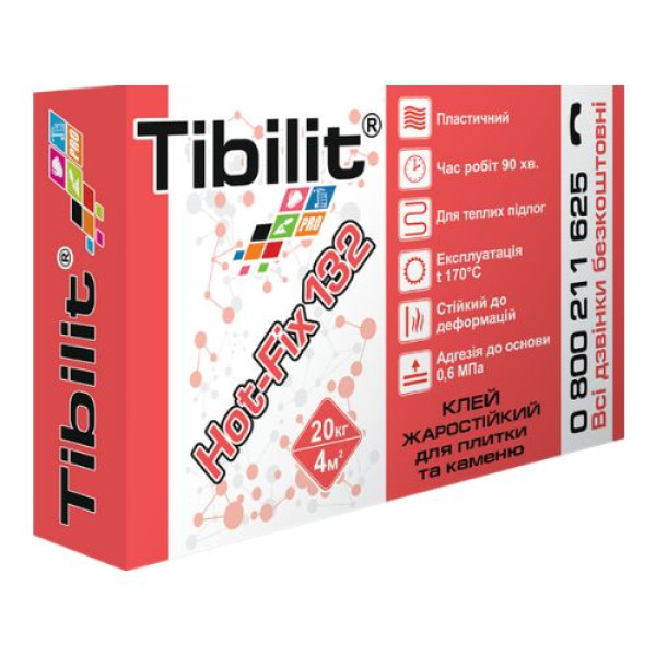 Tibilit Hot-Fix 132 Жаростойкий клей для плитки, 20кг