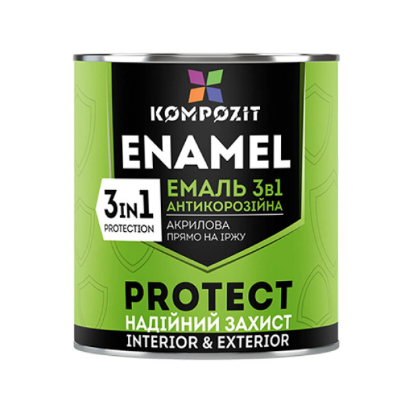 Эмаль антикоррозионная Protect 3в1 Kompozit 2.7 кг белая