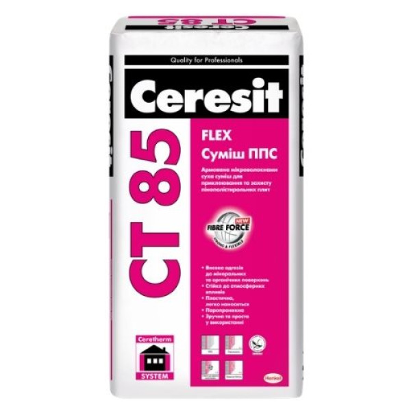 CERESIT СТ 85 OD Смесь для приклеивания пенополистирола, 25 кг