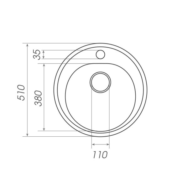 Гранітна мийка для кухні Platinum 510 LUNA матова Сірий мусон
