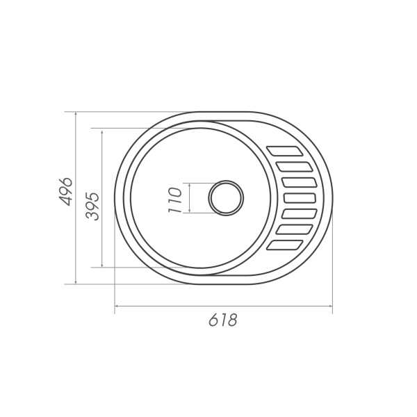 Гранітна мийка для кухні Platinum 6250 SOUL матова Сірий мусон