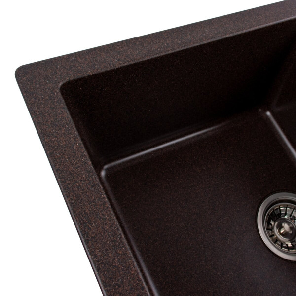 Гранітна мийка для кухні Platinum 6550 INTENSO матова Шоколад
