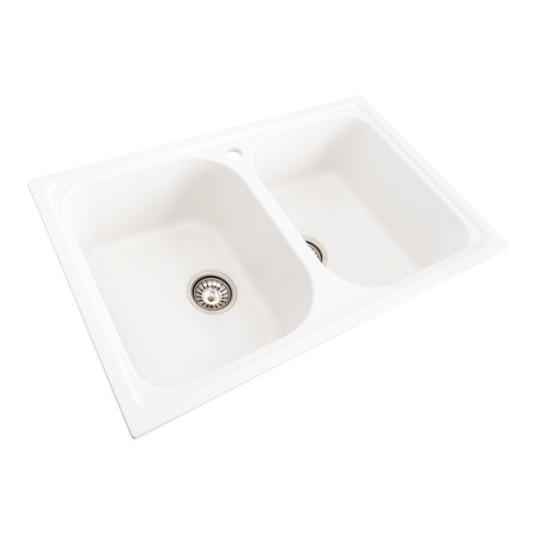 Гранітна мийка для кухні Platinum 7950 Equatoria матова Білосніжна