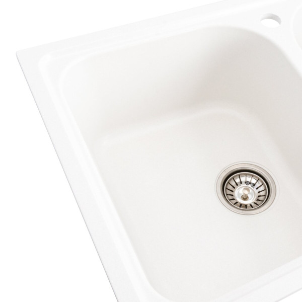 Гранітна мийка для кухні Platinum 7950 Equatoria матова Білосніжна