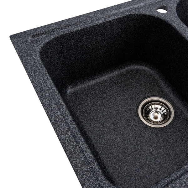 Гранітна мийка для кухні Platinum 7950 Equatoria матовий Графіт