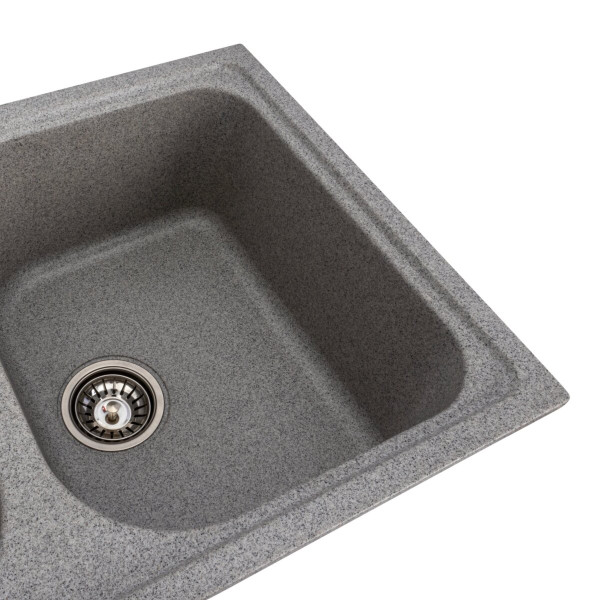 Гранітна мийка для кухні Platinum 7950 Equatoria матовий Сірий