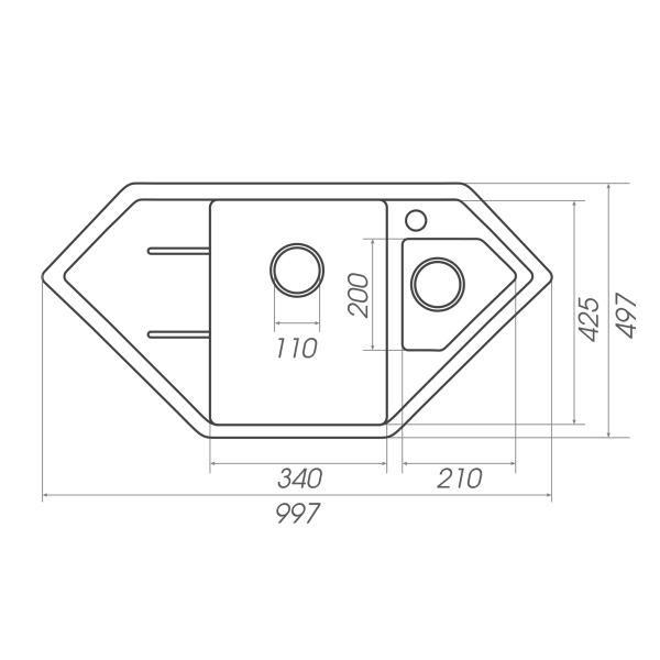 Гранітна мийка для кухні Platinum 9950 PANDORA матова Мікс
