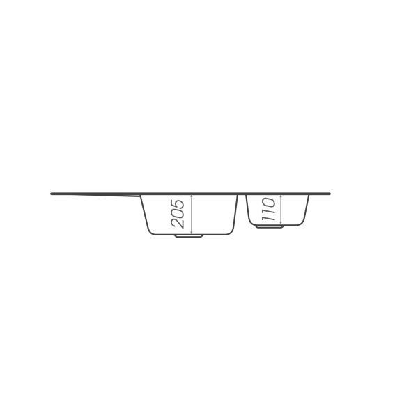 Гранітна мийка для кухні Platinum 9950 PANDORA матова Топаз