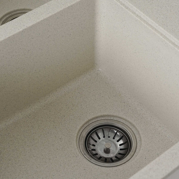 Гранітна мийка для кухні Platinum 7850 HARMONY матова Біла в крапку