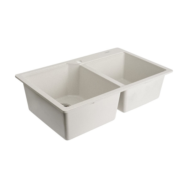 Гранітна мийка для кухні Platinum 7850 HARMONY матова Біла в крапку