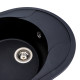 Гранітна мийка для кухні Platinum 5847 ONYX матова (чорний металік)