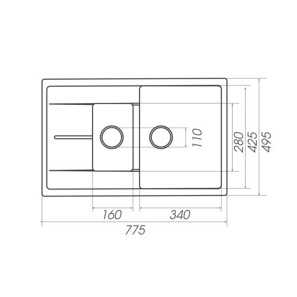 Гранітна мийка для кухні Platinum 7850W TOSKANA матова Антрацит