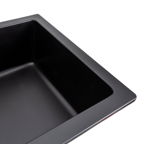 Гранітна мийка для кухні Platinum 7945 Paruana матова Чорна