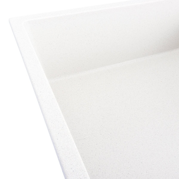 Гранітна мийка для кухні Platinum 8650 DIAMOND матова (біла в крапку)