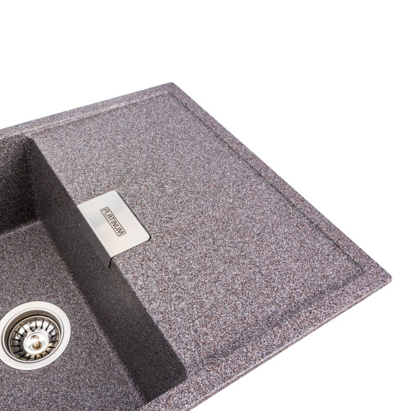 Гранітна мийка для кухні Platinum 8650 DIAMOND матова (мікс)