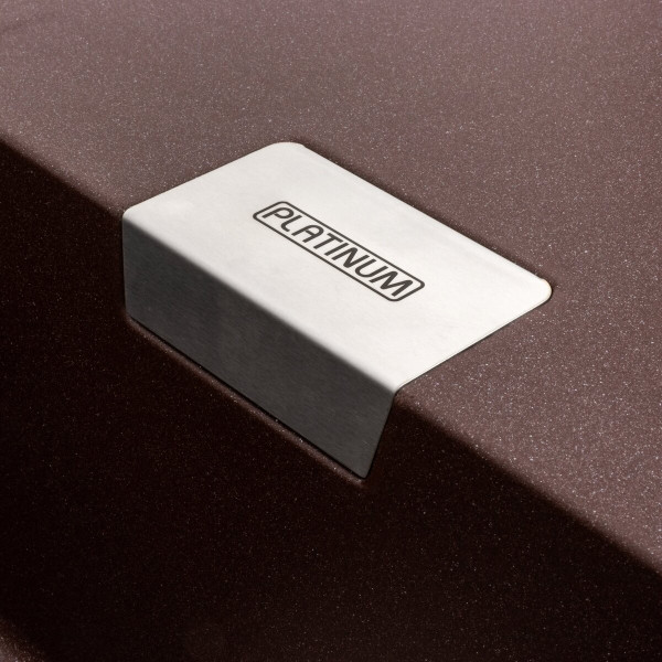 Гранітна мийка для кухні Platinum 8650 DIAMOND матова (мокко)