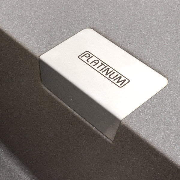 Гранітна мийка для кухні Platinum 8650 DIAMOND матова (сірий мусон)