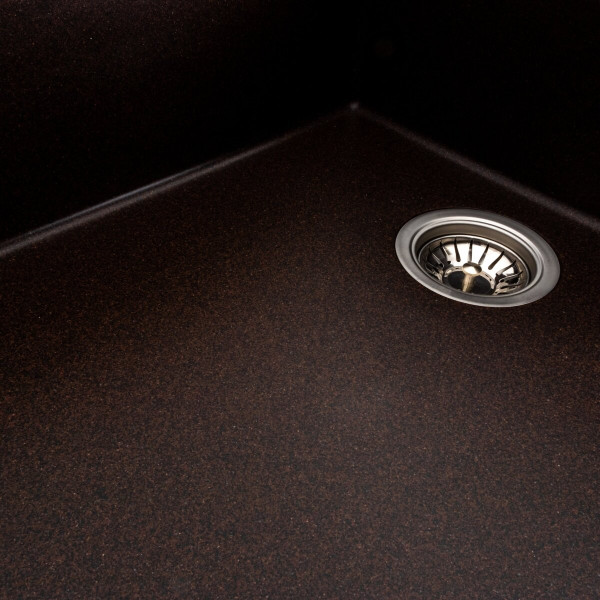 Гранітна мийка для кухні Platinum 8650 DIAMOND матова Шоколад