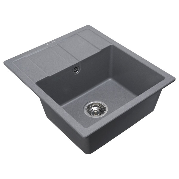 Гранітна мийка для кухні Platinum 5851 ARIA матова Сірий мусон