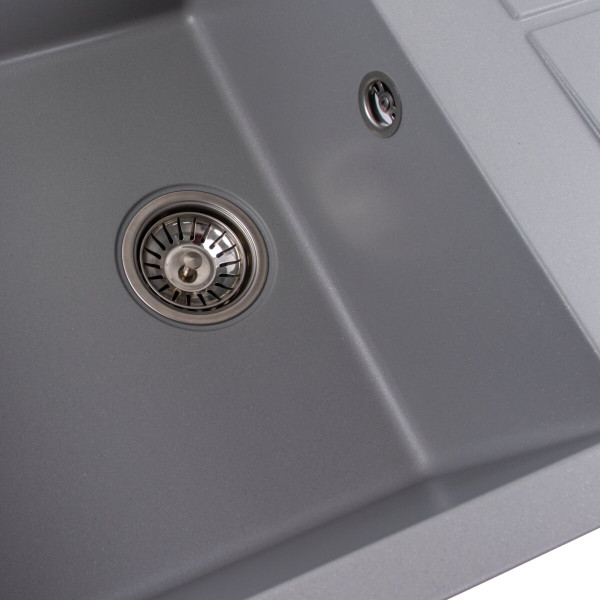Гранітна мийка для кухні Platinum 7950 Selena матова Сірий металік