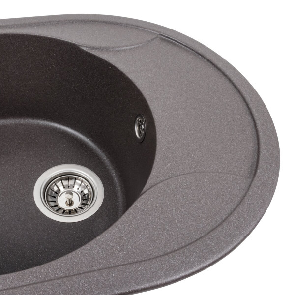 Гранітна мийка для кухні Platinum 5847 ONYX матовий Гренадін