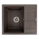Гранітна мийка для кухні Platinum 5851 ARIA матова Темна скеля