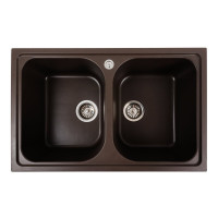 Гранітна мийка для кухні Platinum 7950 Equatoria матовий Темна скеля