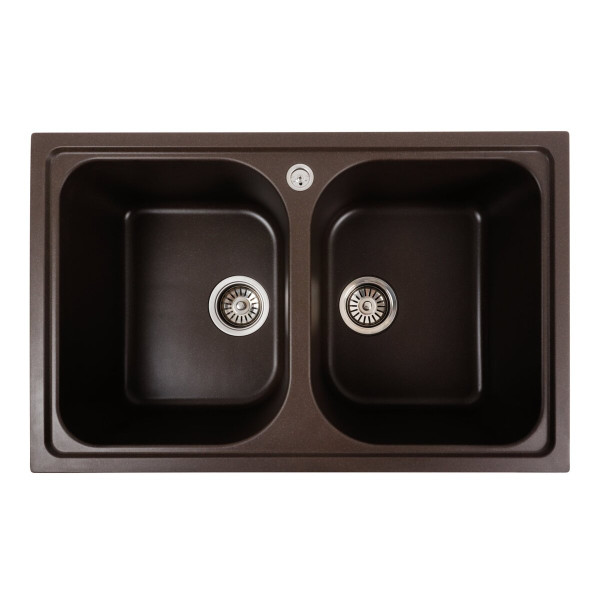 Гранітна мийка для кухні Platinum 7950 Equatoria матовий Темна скеля