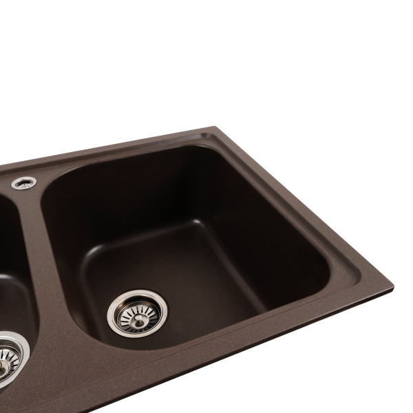 Гранітна мийка для кухні Platinum 7950 Equatoria матовий Темна скеля