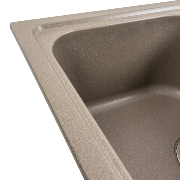 Гранітна мийка для кухні Platinum 7950 Equatoria матовий Титан