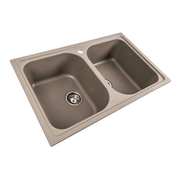 Гранітна мийка для кухні Platinum 7950 Equatoria матовий Титан