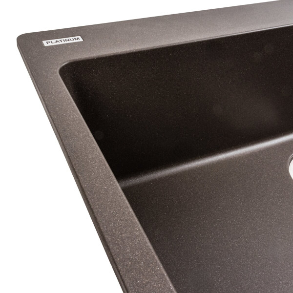 Гранітна мийка для кухні Platinum 7850 Bogema матова Темна скеля
