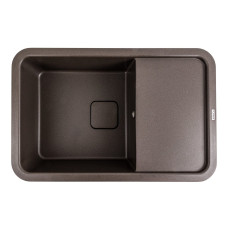 Гранітна мийка для кухні Platinum 7850 CUBE матова Темна скеля