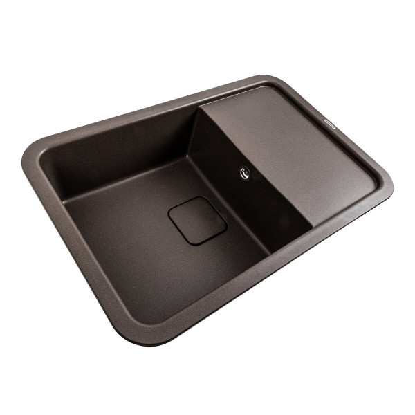 Гранітна мийка для кухні Platinum 7850 CUBE матова Темна скеля