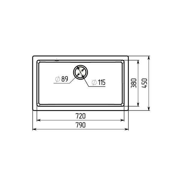 Гранітна мийка для кухні Platinum 7945 Paruana матова Темна скеля