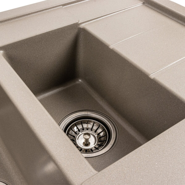 Гранітна мийка для кухні Platinum 7850W TOSKANA матовий Титан
