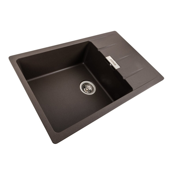 Гранітна мийка для кухні Platinum 7850 ROMA матова Темна скеля