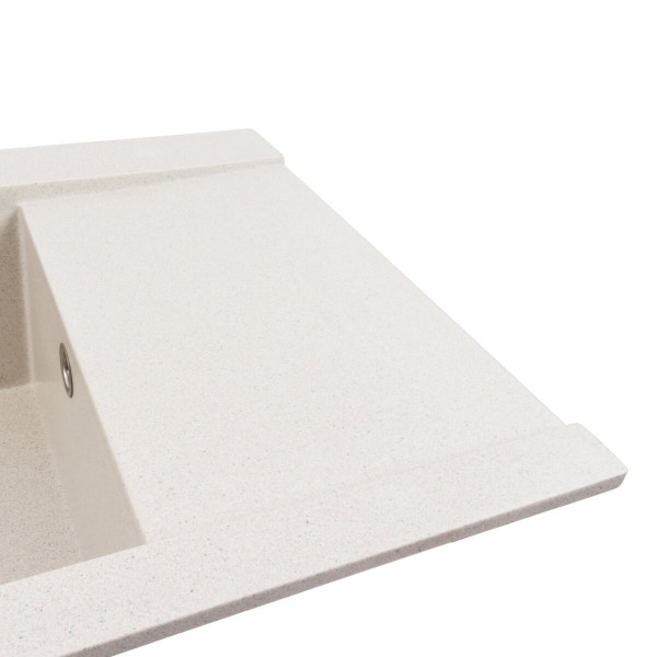 Гранітна мийка для кухні Platinum 9651 ATLAS матова Біла в крапку