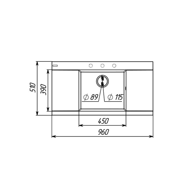 Гранітна мийка для кухні Platinum 9651 ATLAS матовий Топаз