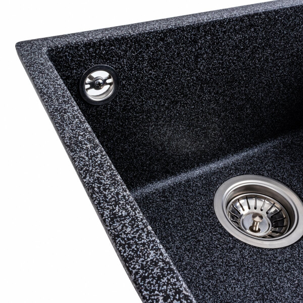 Гранітна мийка для кухні Platinum 4040 RUBA матовий Графіт