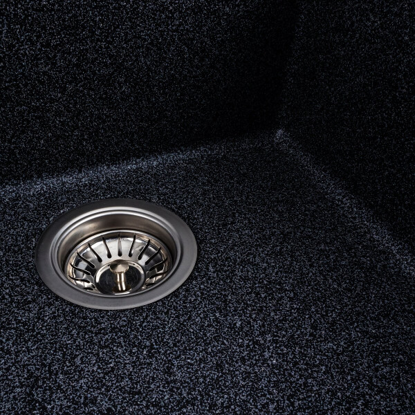 Гранітна мийка для кухні Platinum 4040 RUBA матовий Графіт