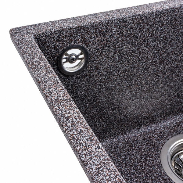 Гранітна мийка для кухні Platinum 4040 RUBA матовий мікс