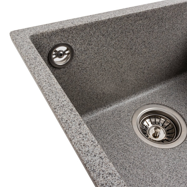 Гранітна мийка для кухні Platinum 4040 RUBA матовий сірий