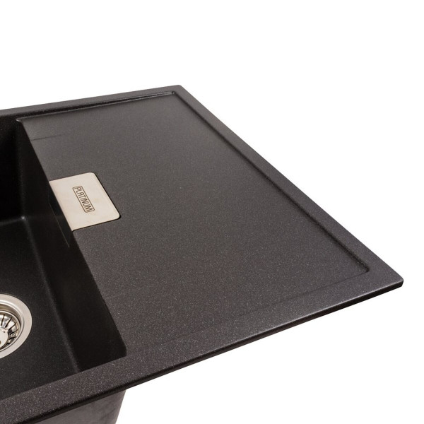 Гранітна мийка для кухні Platinum 8650 DIAMOND матовий Моріон