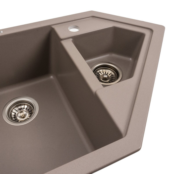 Гранітна мийка для кухні Platinum 9950 PANDORA матова Дюна