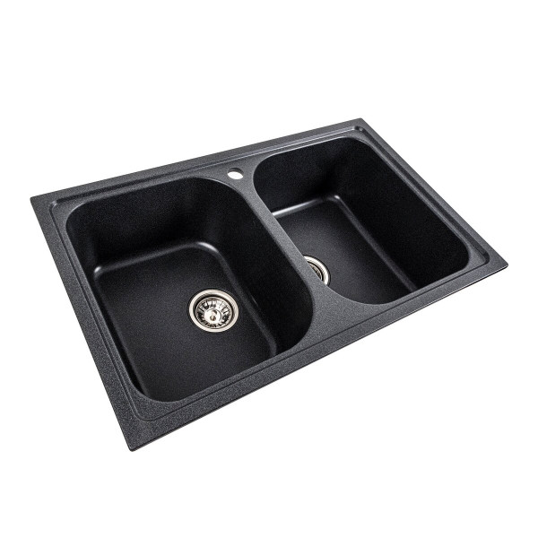 Гранітна мийка для кухні Platinum 7950 Equatoria матовий Карбон
