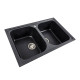 Гранітна мийка для кухні Platinum 7950 Equatoria матовий Карбон