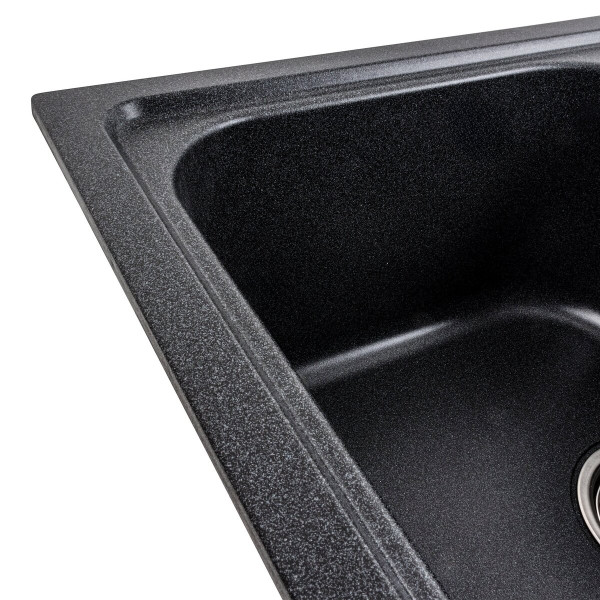 Гранітна мийка для кухні Platinum 7950 Equatoria матовий Карбон